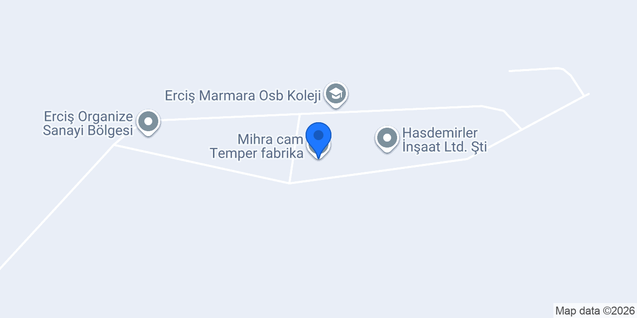 Mihra cam Temper fabrika konumu