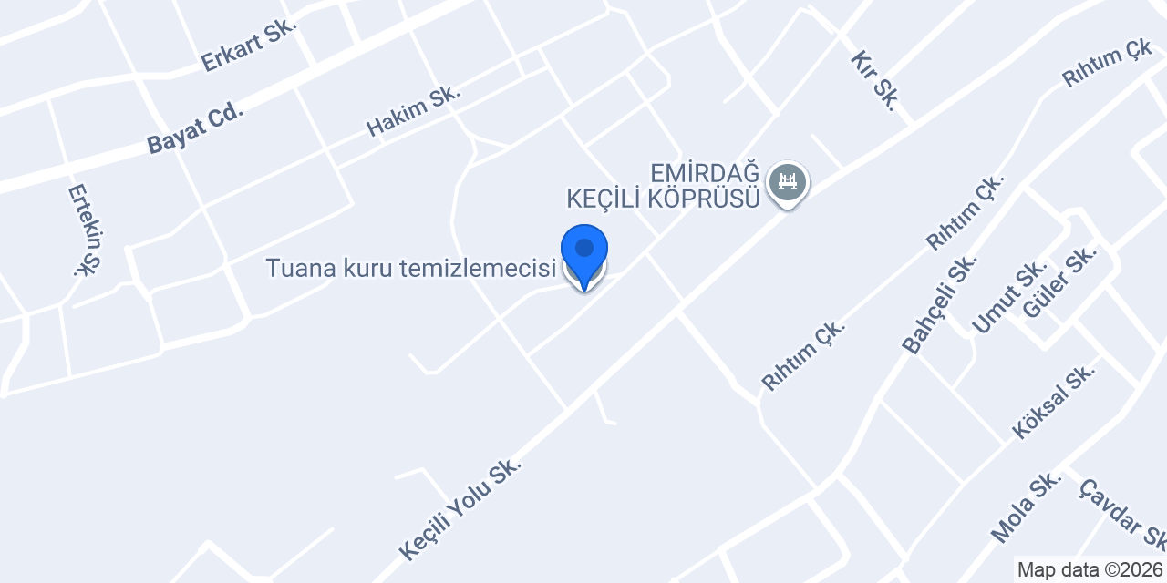 Tuana kuru temizlemecisi konumu