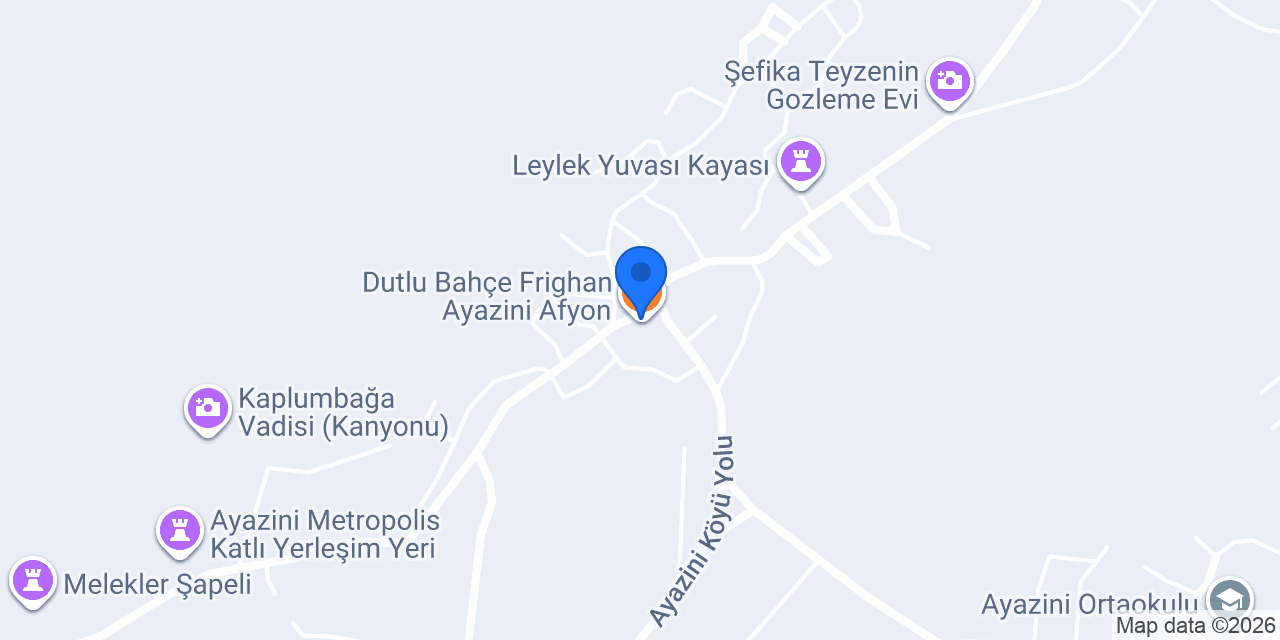 Dutlu Bahçe Frighan Ayazini Afyon konumu