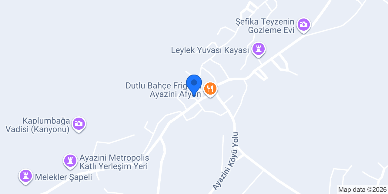 Frigya Taş Bahçe konumu