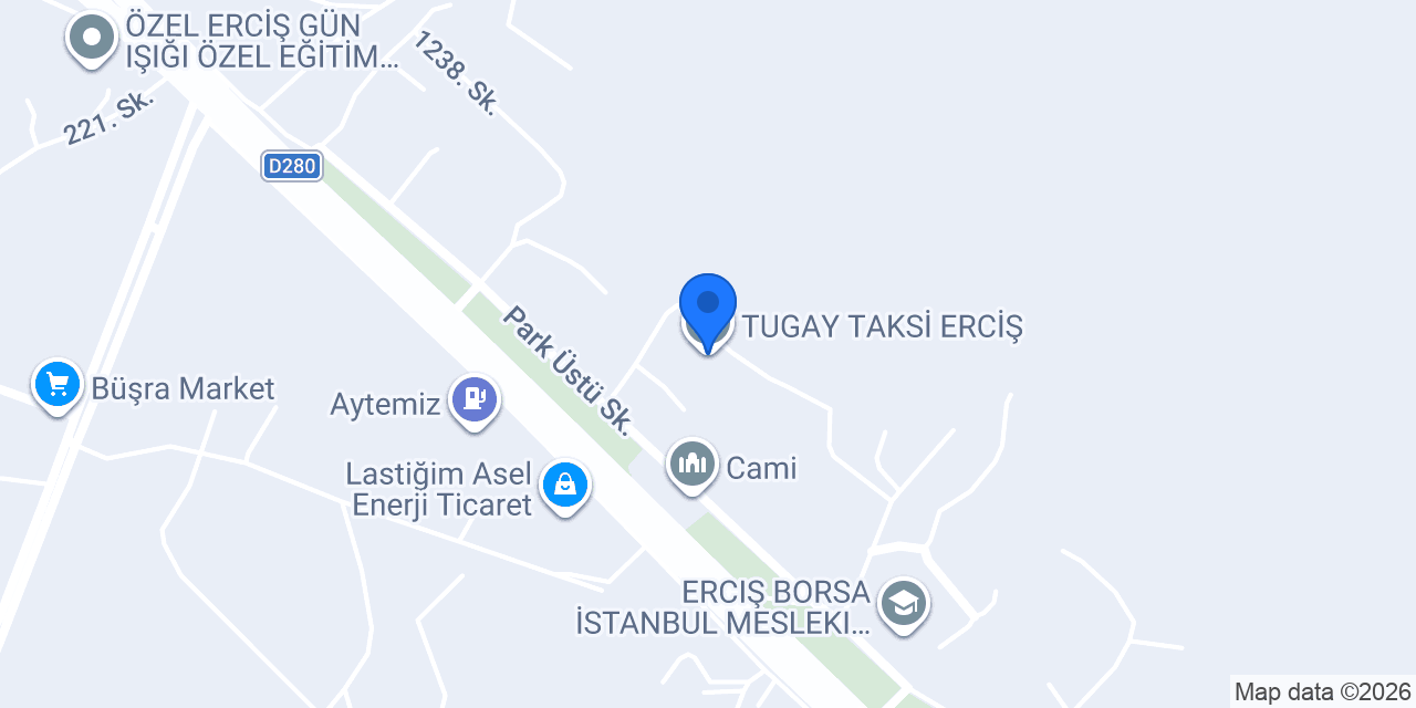 TUGAY TAKSİ ERCİŞ konumu