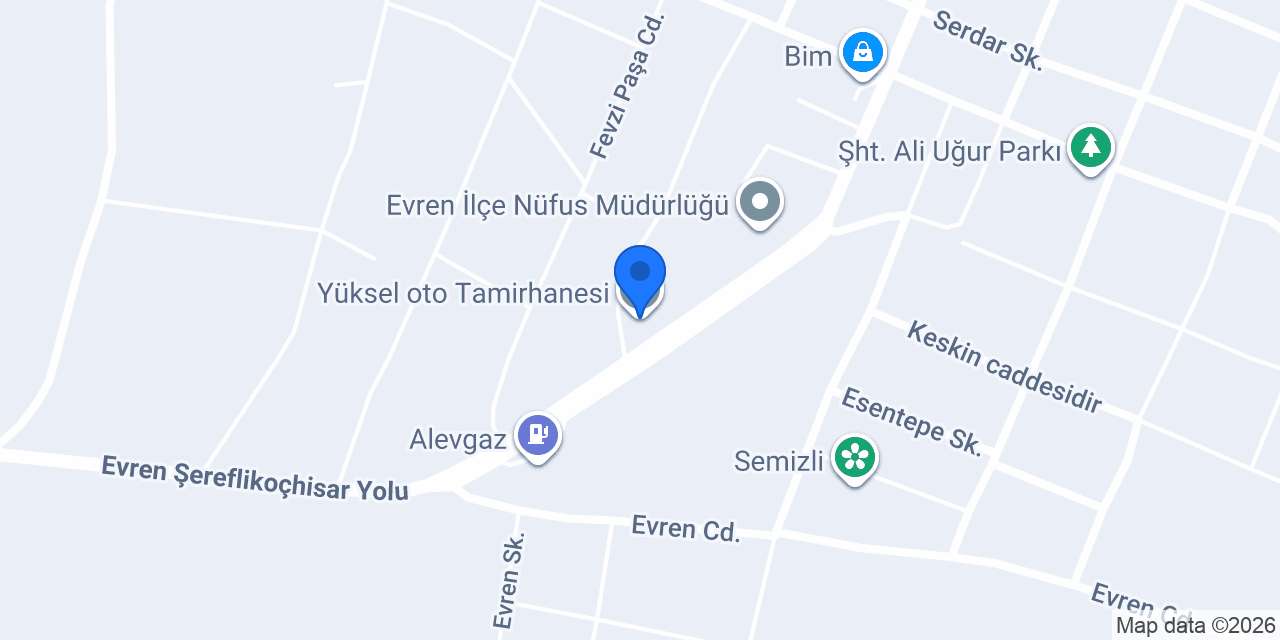 Yüksel oto Tamirhanesi konumu