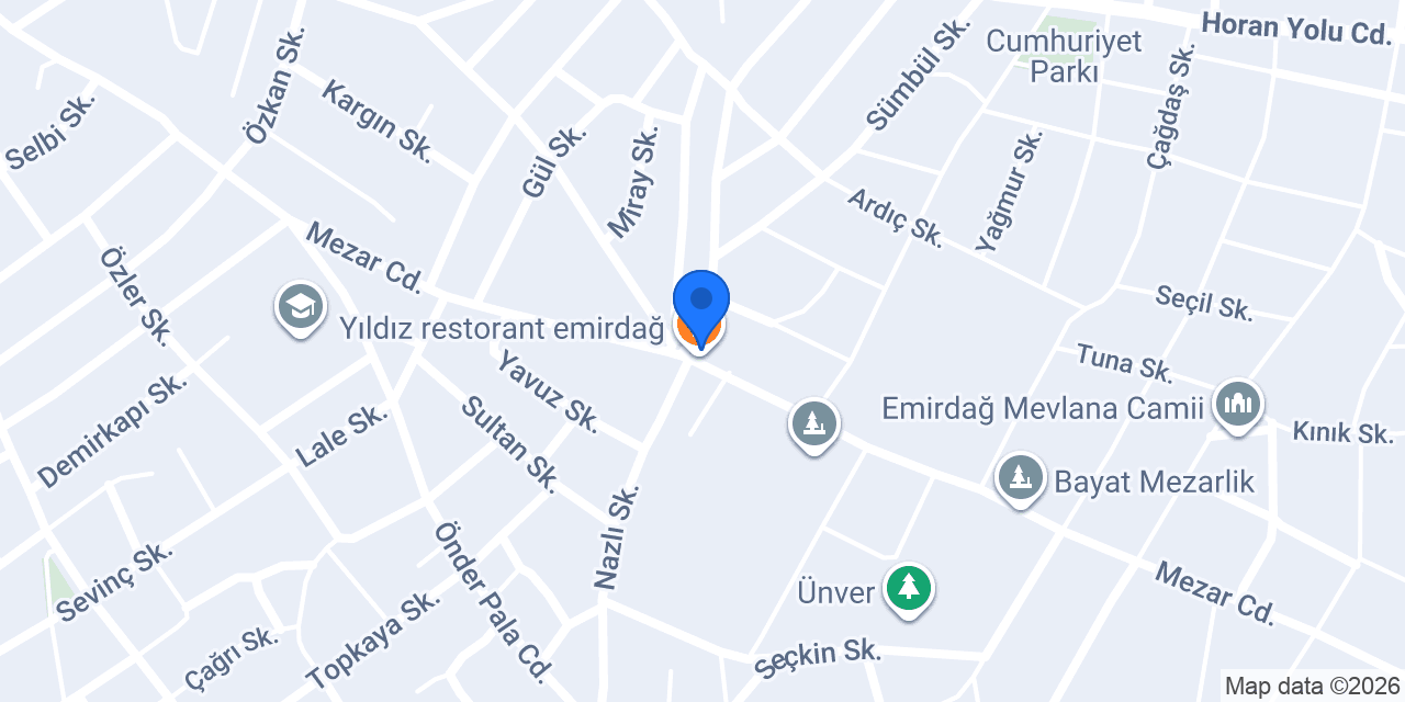 Yıldız restorant emirdağ konumu