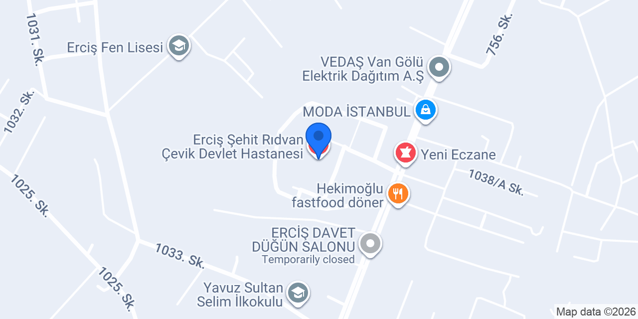 Erciş Şehit Rıdvan Çevik Devlet Hastanesi konumu