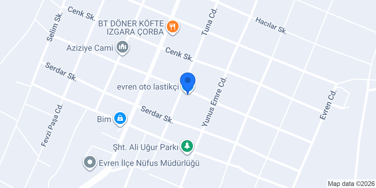 evren oto lastikçi konumu