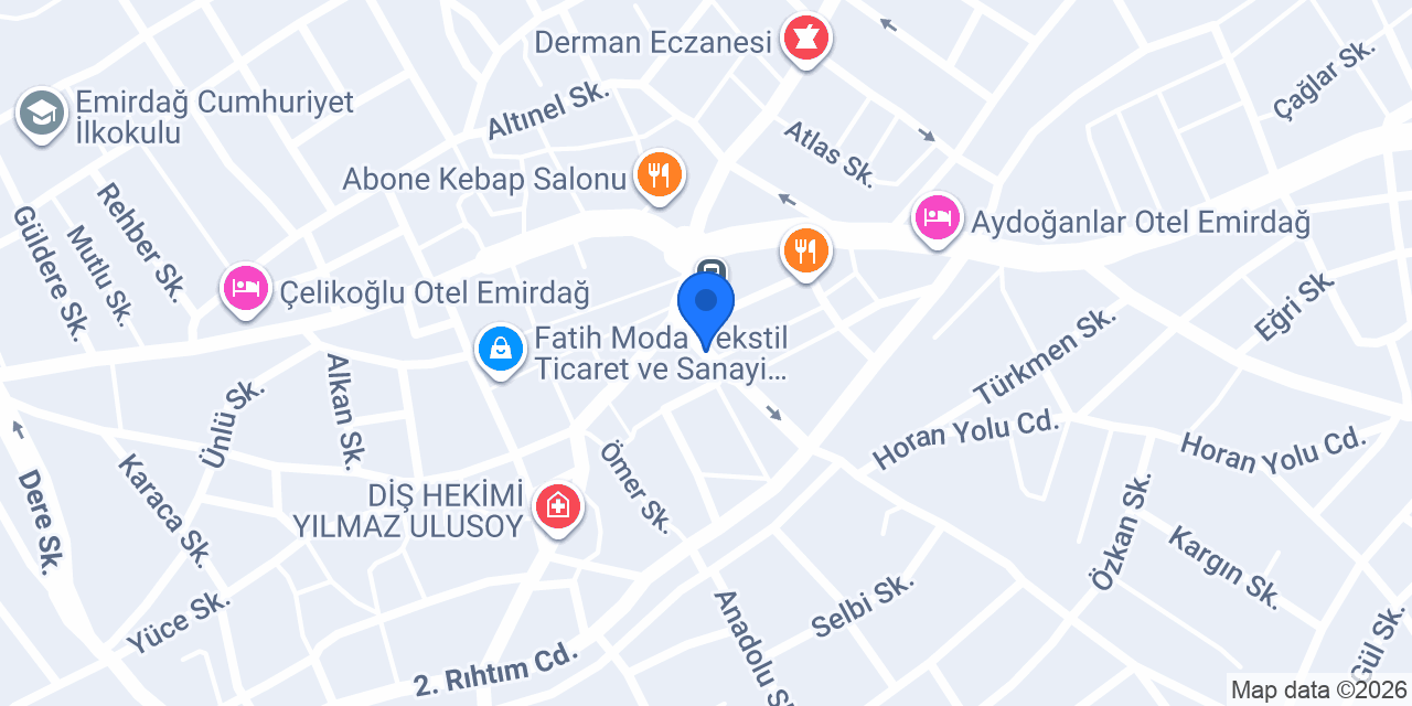 TEB Emirdağ Şubesi konumu