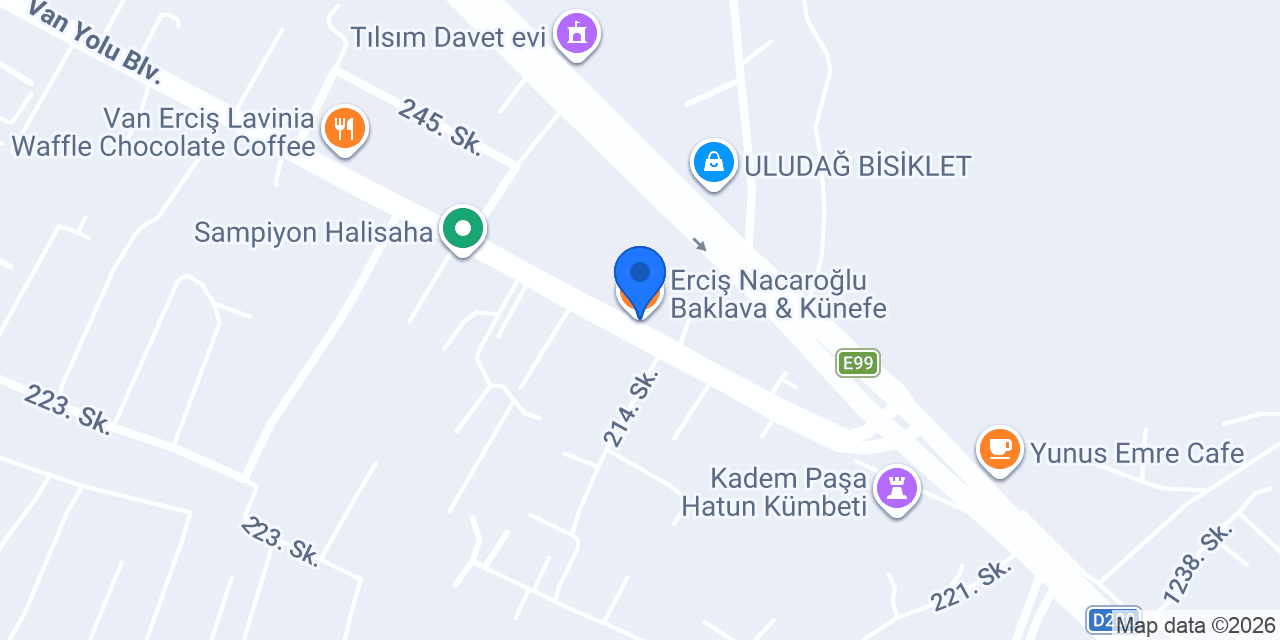 Erciş Nacaroğlu Baklava & Künefe konumu