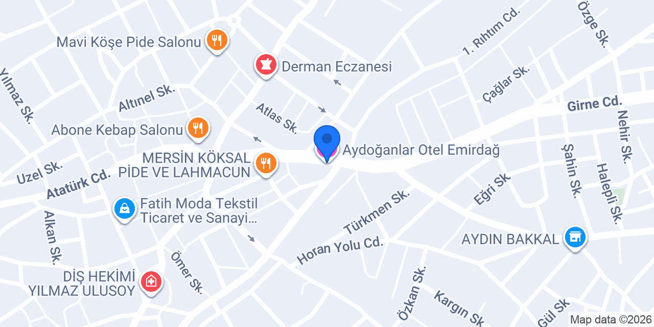 Aydoğanlar Otel Emirdağ konumu