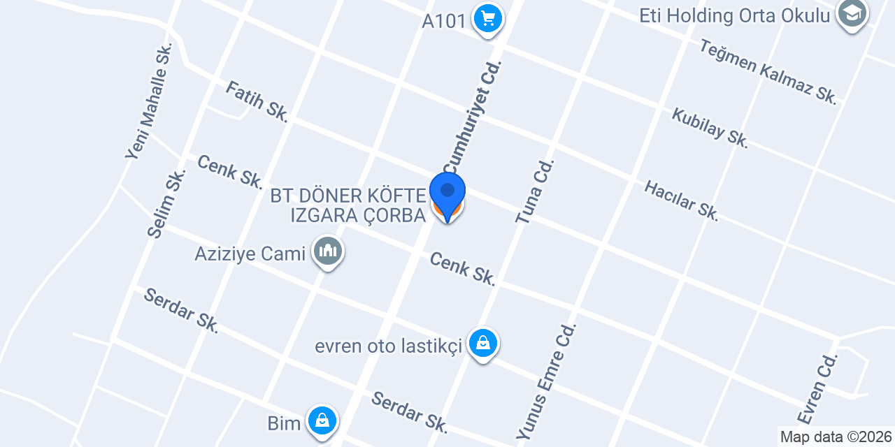 BT DÖNER KÖFTE IZGARA ÇORBA konumu