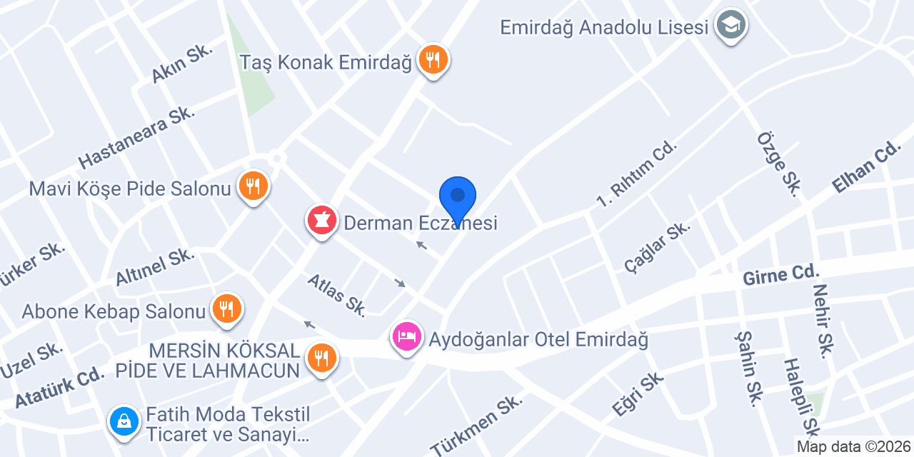 Emirdağ Halk Kütüphanesi konumu