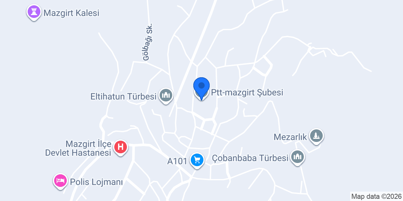 Ptt-mazgirt Şubesi konumu