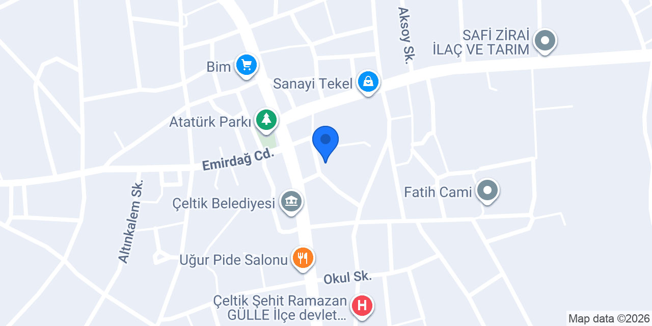 Çeltik Özbay Av Bayi Balıkçılık Malzemeleri konumu