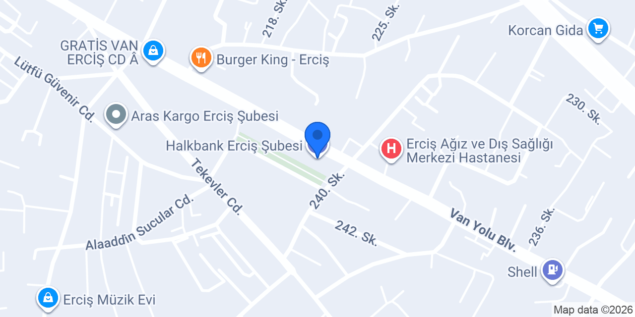 Halkbank Erciş Şubesi konumu