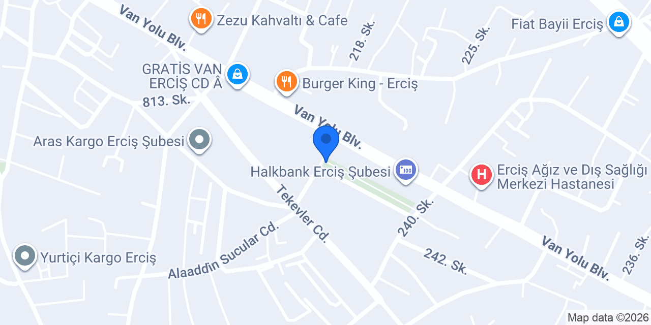 van erciş minibüs durağı konumu