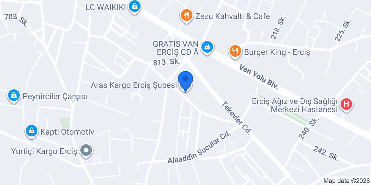Aras Kargo Erciş Şubesi konumu