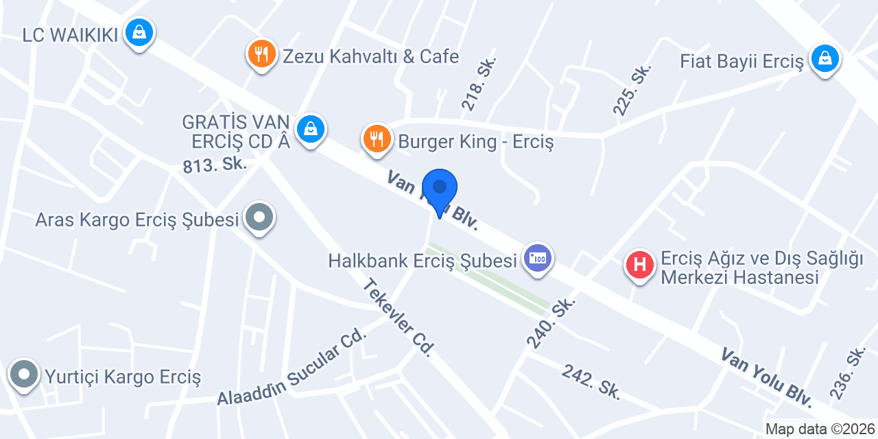 Hacıoğlu Lahmacun Pide Erciş konumu