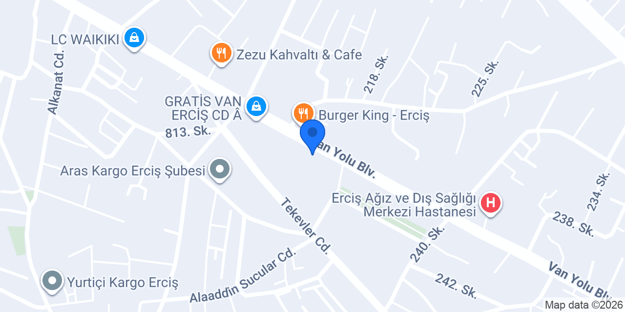 Erciş Mevlana kebap lahmacun salonu konumu