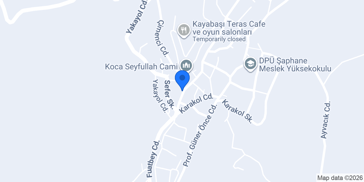 Şaphane Belediyesi konumu