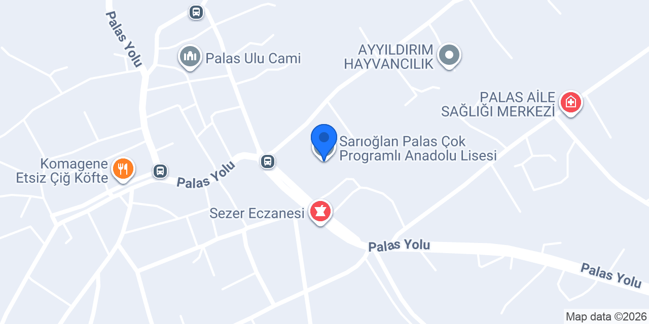 Sarıoğlan Palas Çok Programlı Anadolu Lisesi konumu