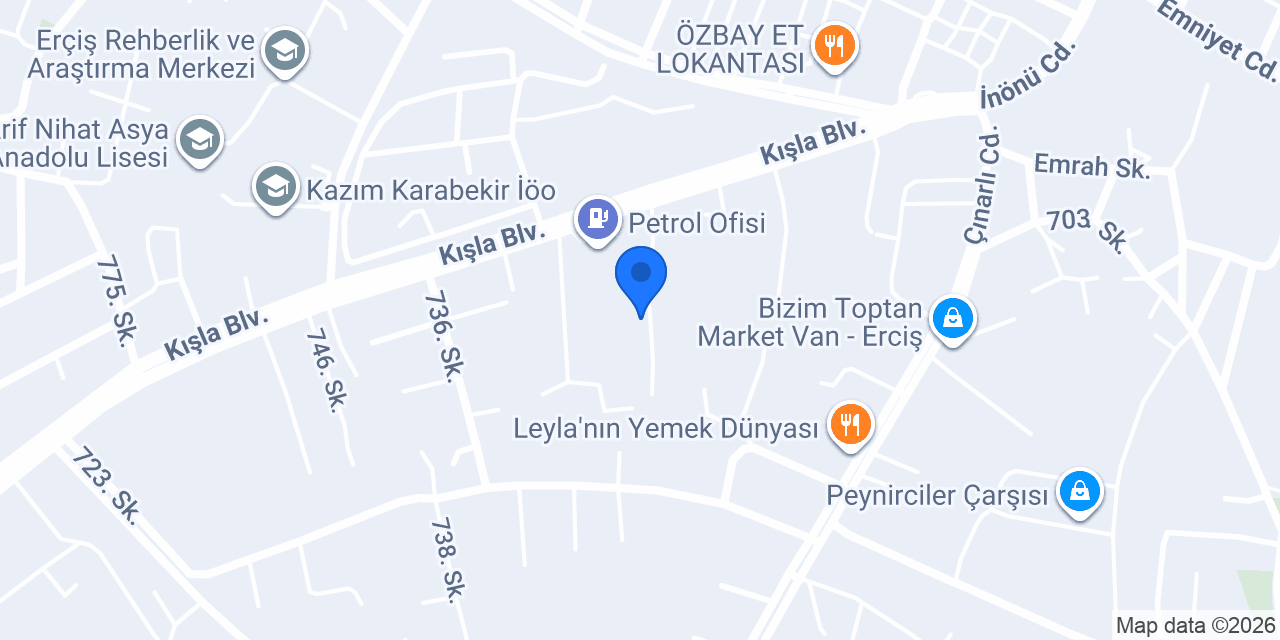 Van Erciş Pimapen Kapı ve Pencere Sistemleri | Beyoğlu Pen konumu