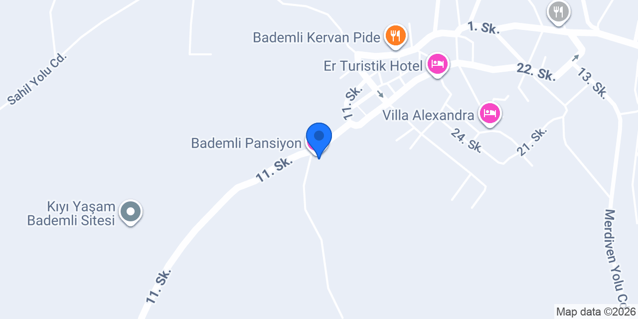 Bademli Pansiyon konumu