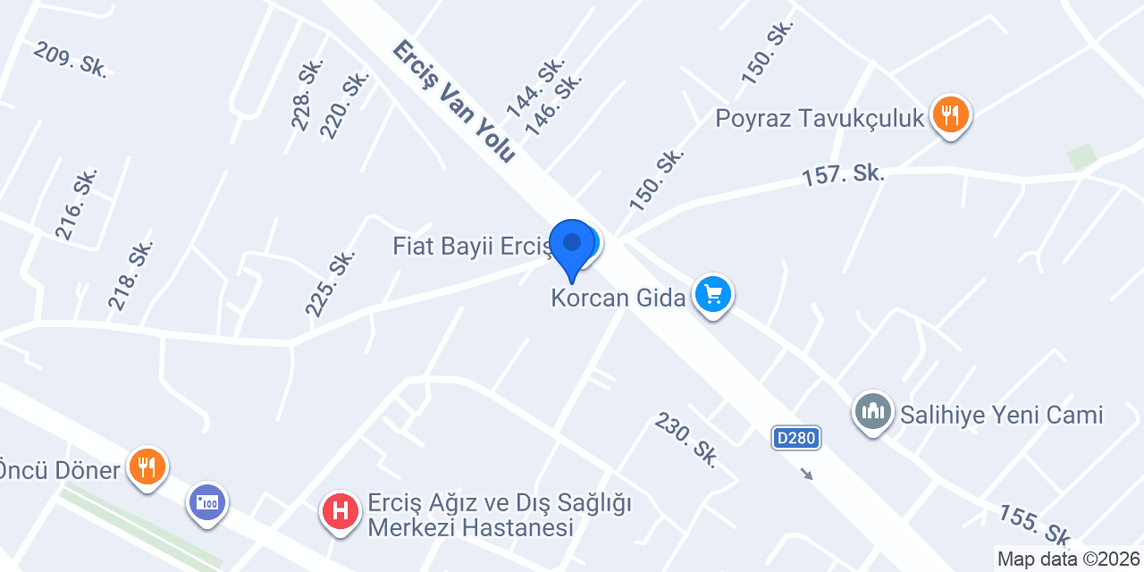 Fiat Bayii Erciş konumu
