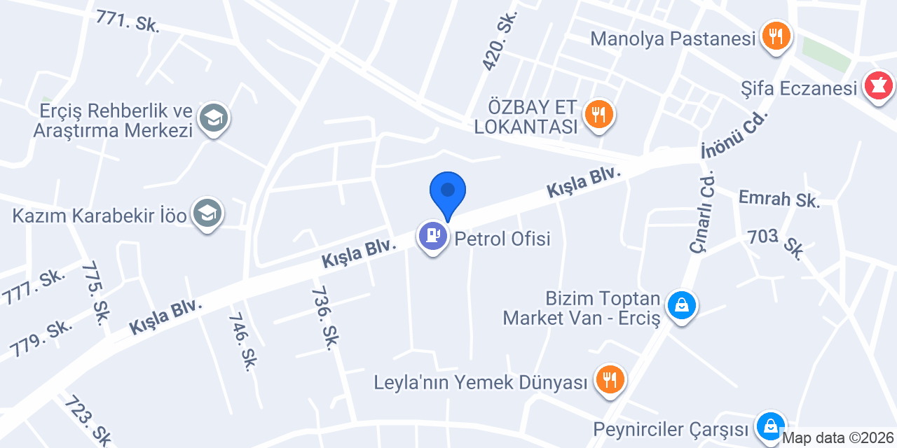 A Erciş taksi FUAT KORKMAZ konumu