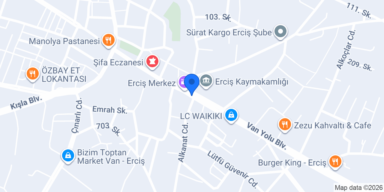 ERCİŞ VİNÇ KİRALAMA - ERCİŞ FORKLİFT KİRALAMA konumu