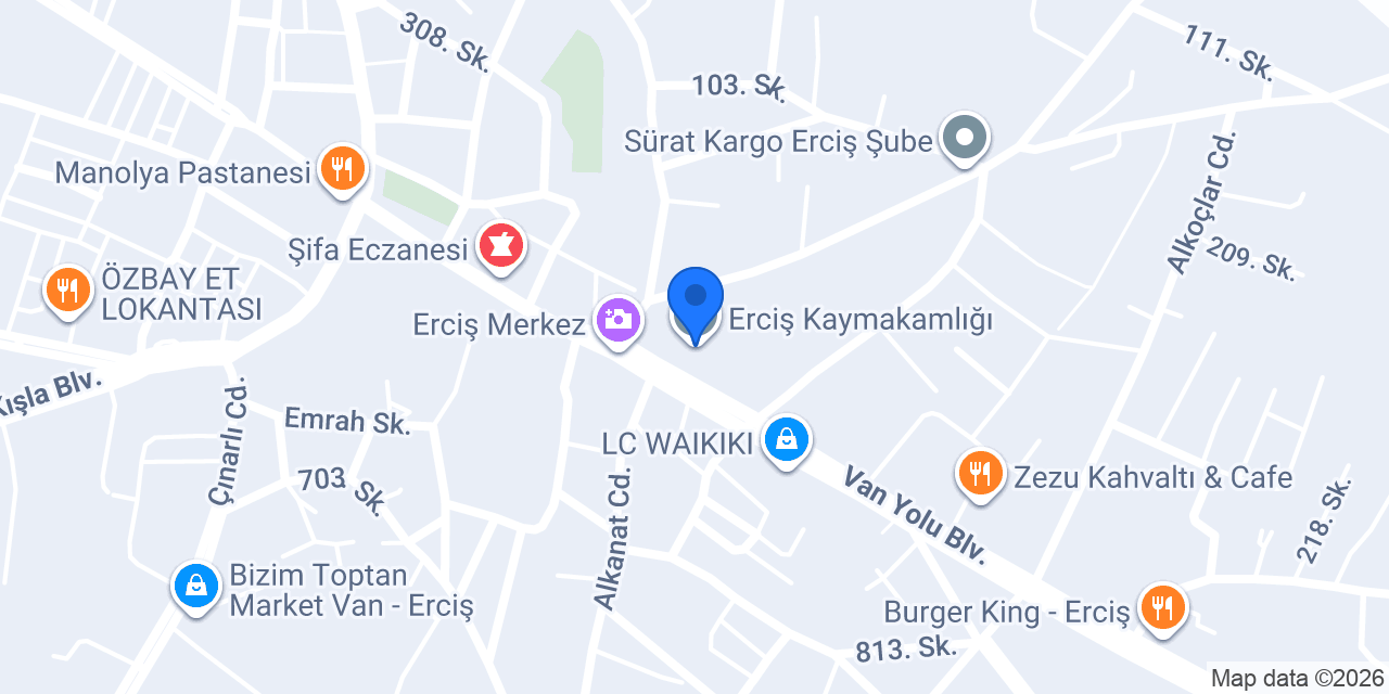 Erciş Kaymakamlığı konumu