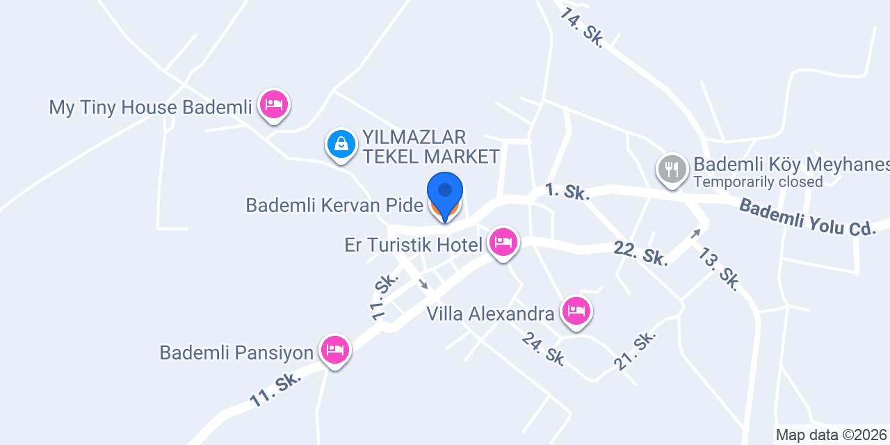 Bademli Kervan Pide konumu