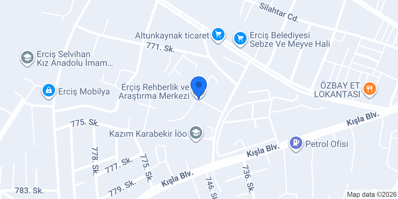 Erçiş Rehberlik ve Araştırma Merkezi konumu
