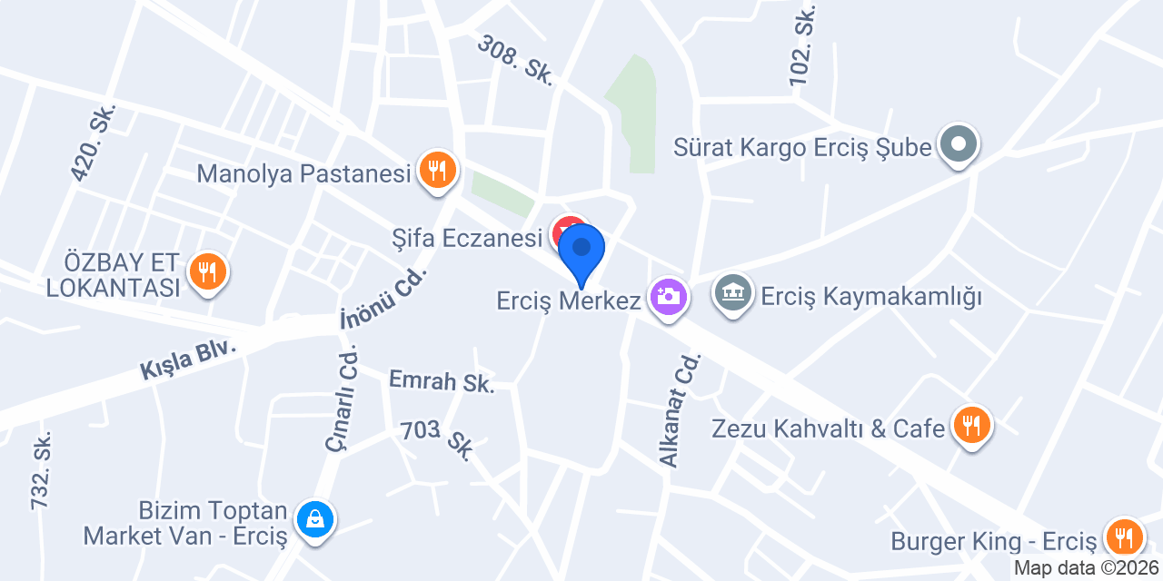 Karanfil Eczanesi ERCİŞ konumu