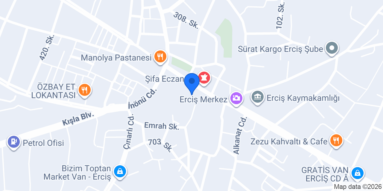 Erciş Nur Optik konumu