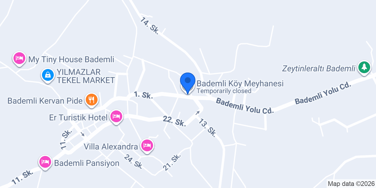 Bademli Köy Meyhanesi konumu