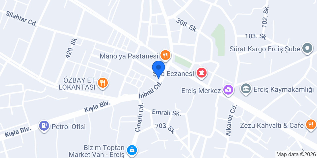 Erciş Merkez pet Veteriner kliniği konumu