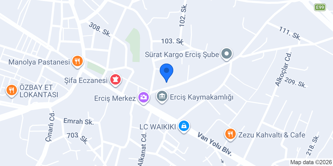 Erciş Organizasyon konumu