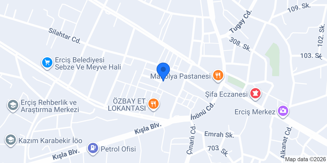 Van Erçiş tüp Aygaz Kılıç Ticaret konumu