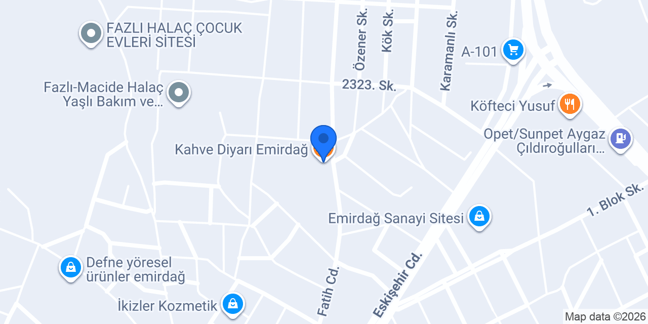 Kahve Diyarı Emirdağ konumu