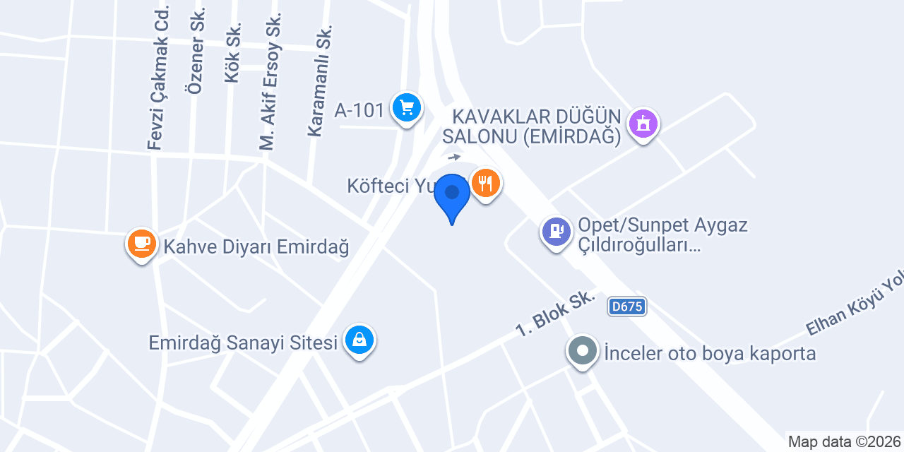 Emirdağ otogar taksi konumu