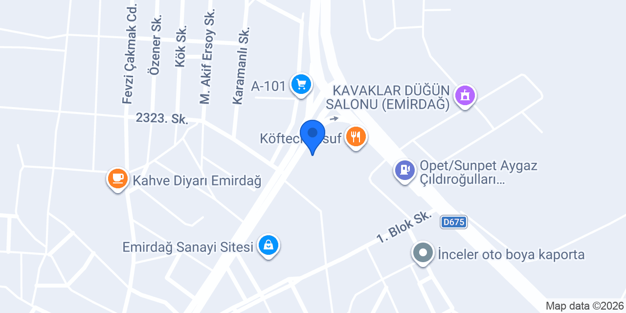 Emirdağ Tapu Müdürlüğü konumu