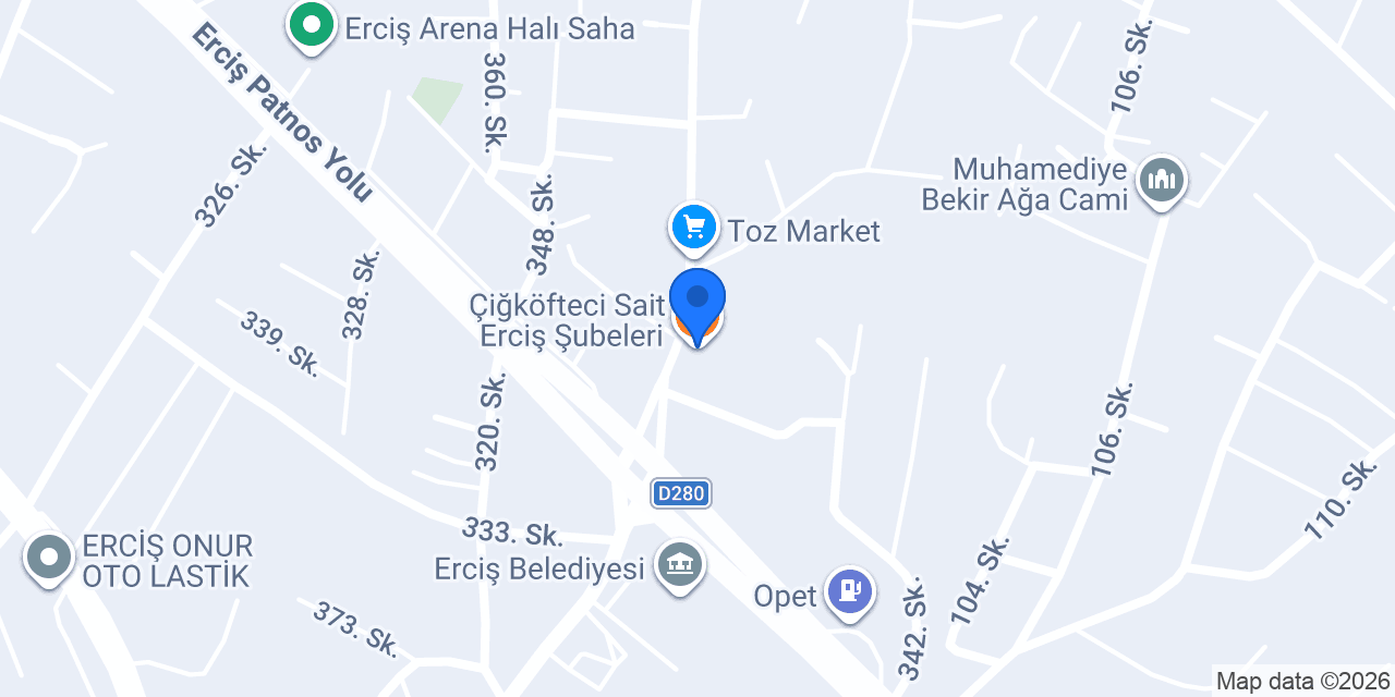 Çiğköfteci Sait Erciş Şubeleri konumu