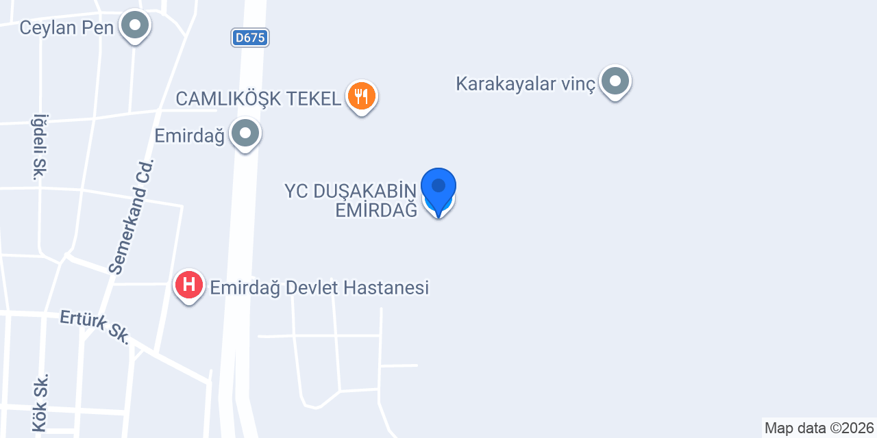 YC DUŞAKABİN EMİRDAĞ konumu