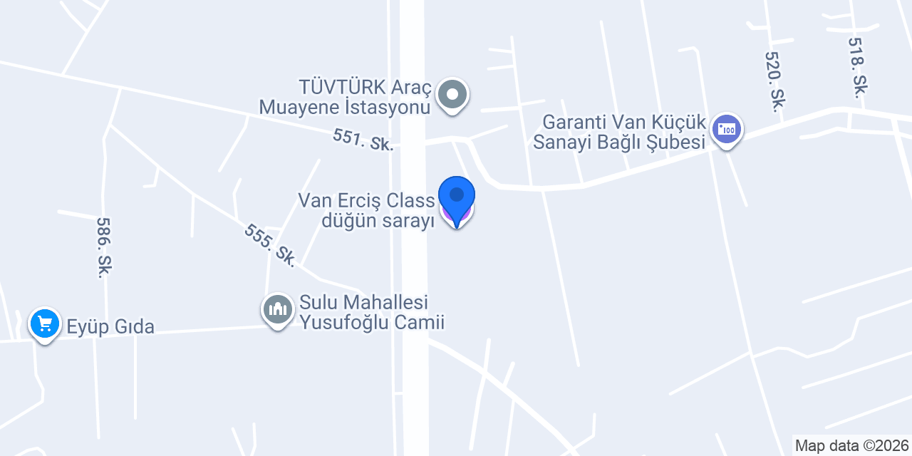 Van Erciş Class düğün sarayı konumu