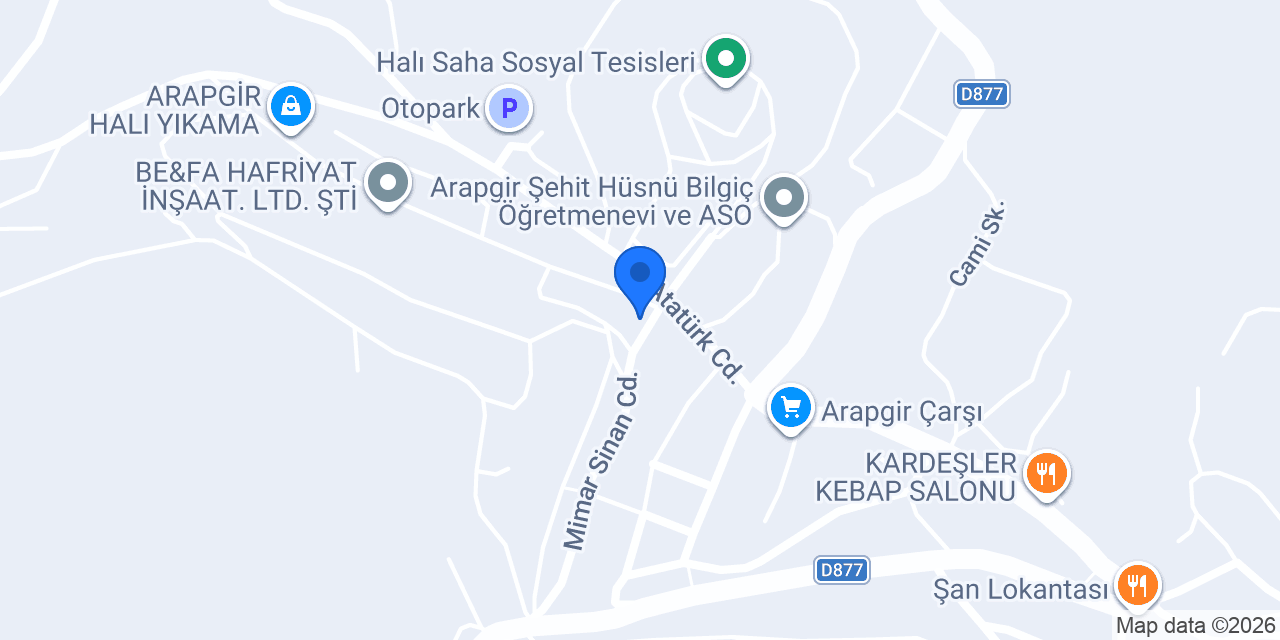Arapgir Belediyesi konumu