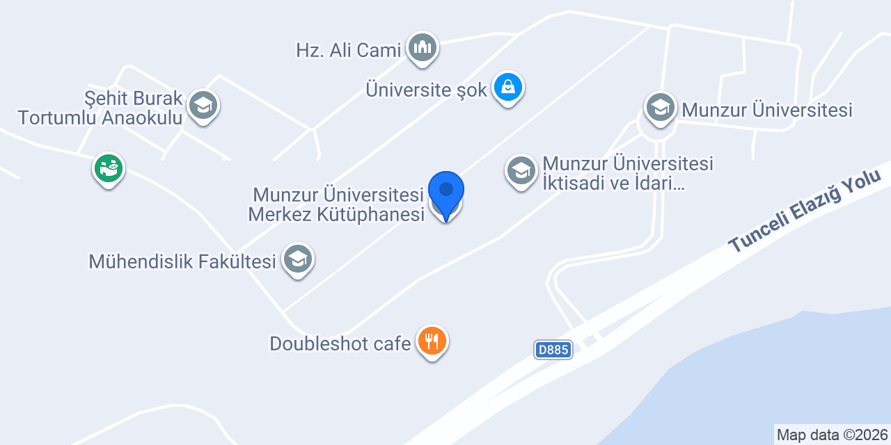 Munzur Üniversitesi Merkez Kütüphanesi konumu