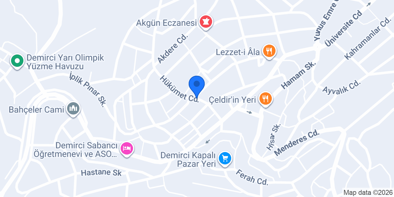 Demirci İlçe Nüfus Müdürlüğü konumu