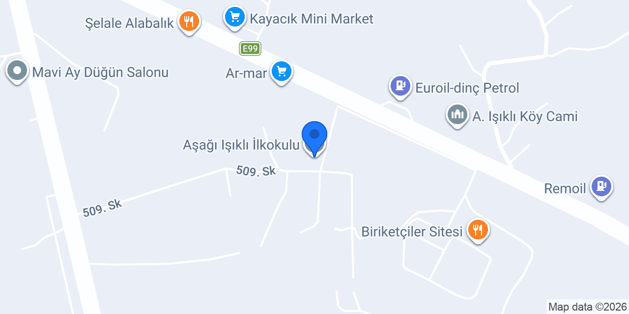 Aşağı Işıklı İlkokulu konumu