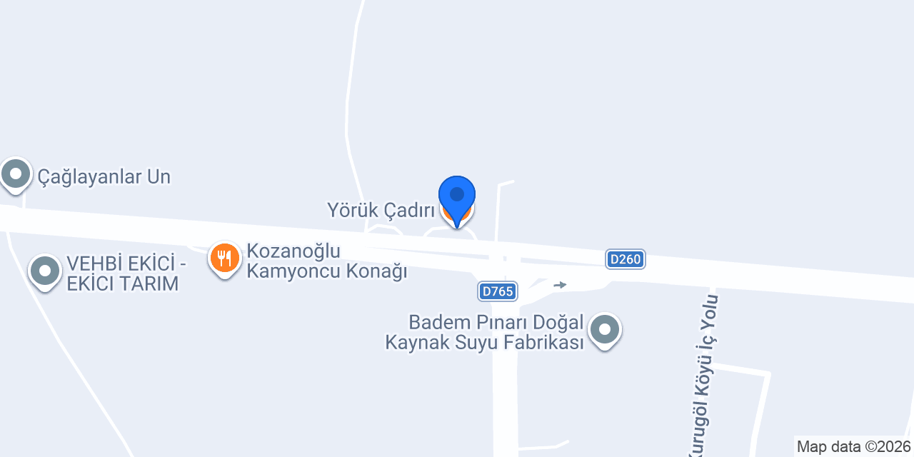 Yörük Çadırı konumu