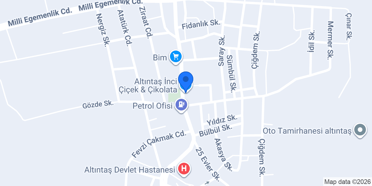 Altıntaş İnci Çiçek & Çikolata konumu