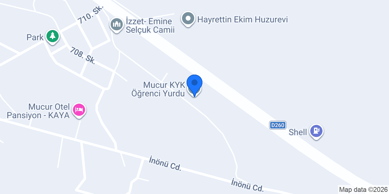Mucur KYK Öğrenci Yurdu konumu